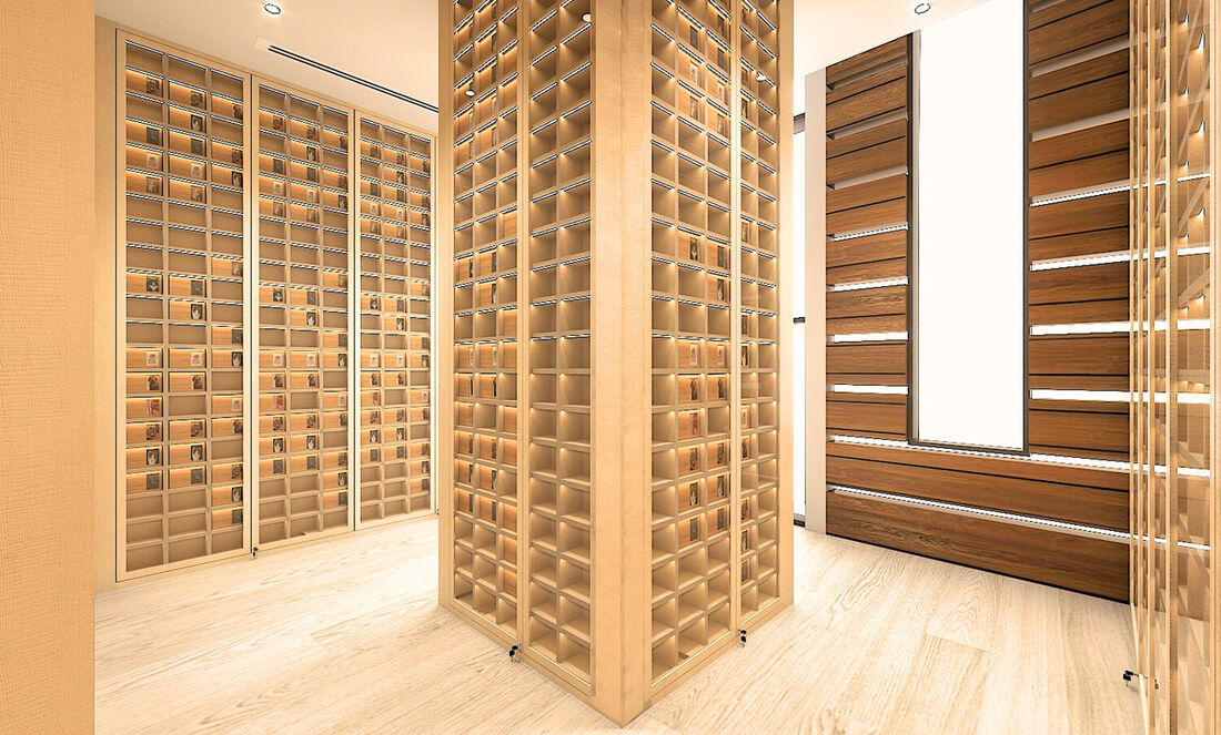Columbarium niches with customised bamboo urns